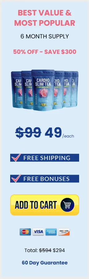 Cardio Slim Tea 6 bottles best value